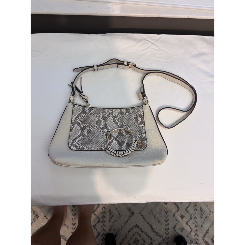 Carlos Santana Top Zip Crossbody Cream / Diamond Back Satchel Bag
